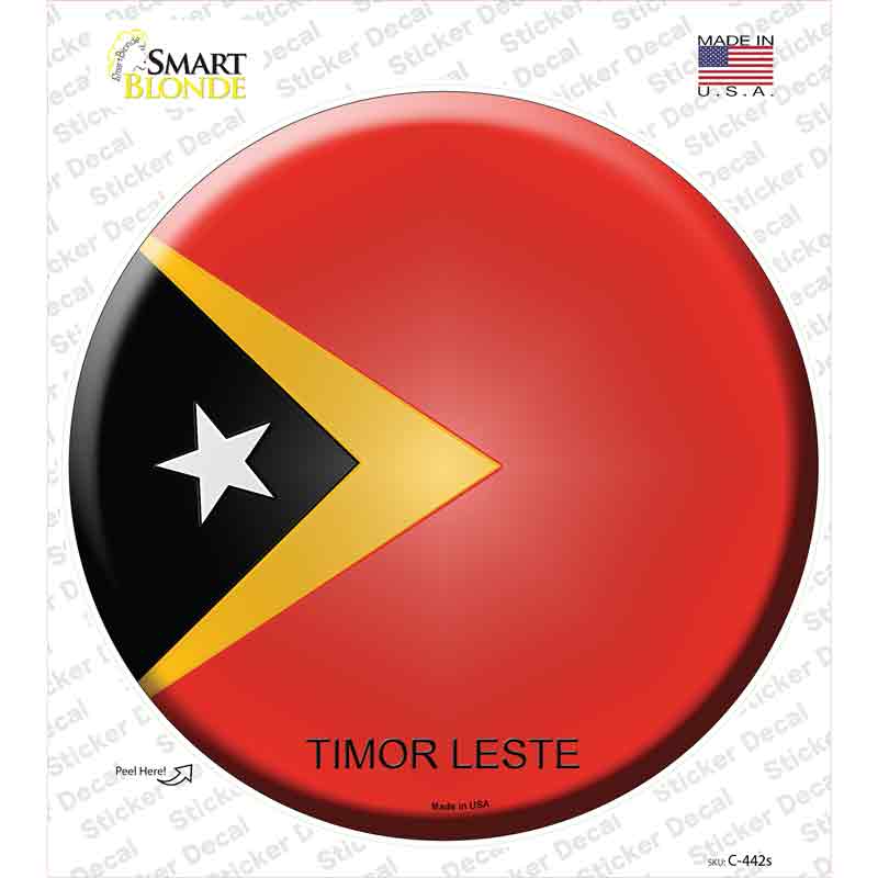 C-442s-M Timor Leste Country Novelty Circle Sticker Decal - Medium