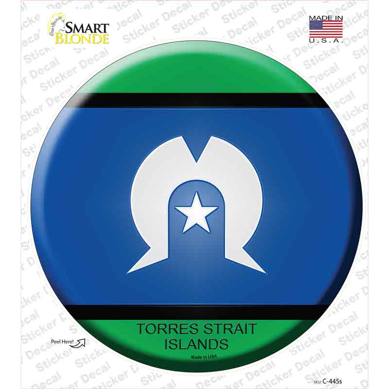 C-445s-M Torres Strait Islands Novelty Circle Sticker Decal - Medium