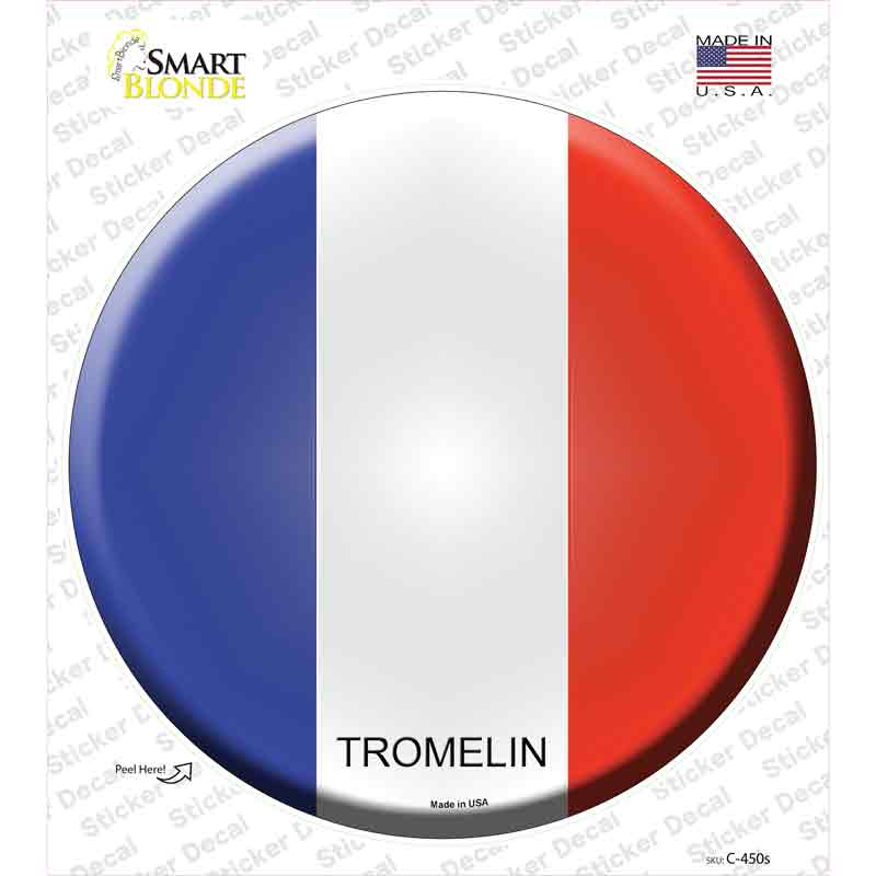 C-450s-M Tromelin Country Novelty Circle Sticker Decal - Medium