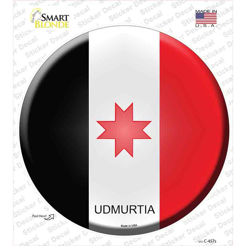 C-457s-M Udmurtia Country Novelty Circle Sticker Decal - Medium