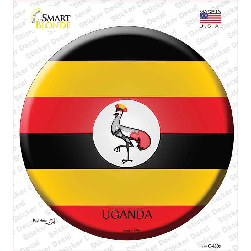 C-458s-M Uganda Country Novelty Circle Sticker Decal - Medium