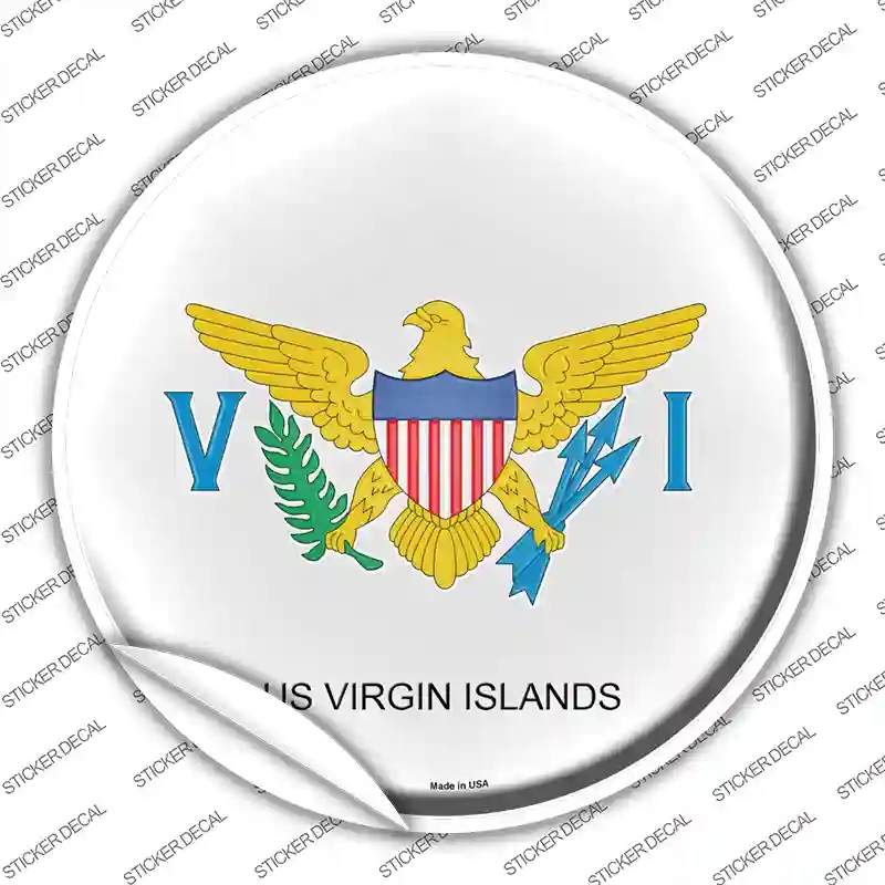 C-467s-XL US Virgin Islands Novelty Circle Sticker Decal - Extra Large