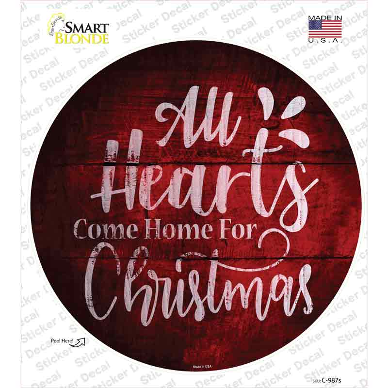 C-987s-M Come Home for Christmas Novelty Circle Sticker Decal - Medium