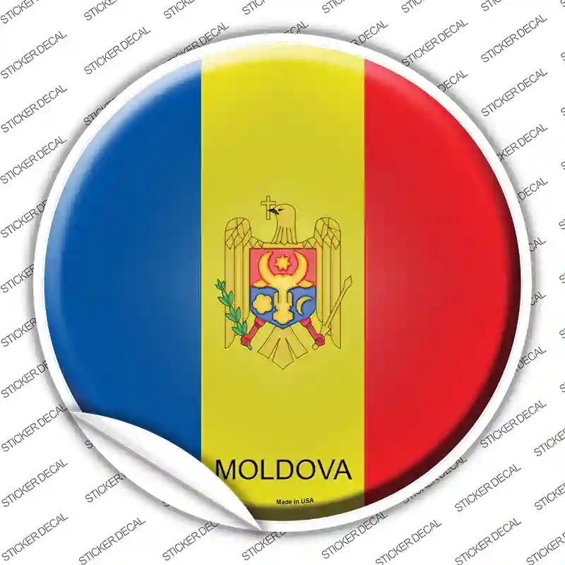 C-354s-S Moldova Country Novelty Circle Sticker Decal - Small