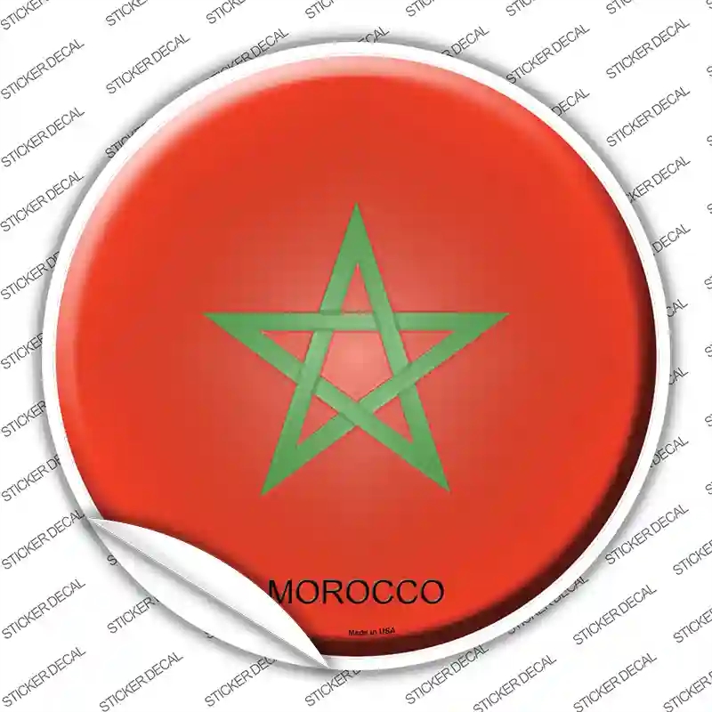 C-359s-L Morocco Country Novelty Circle Sticker Decal - Large