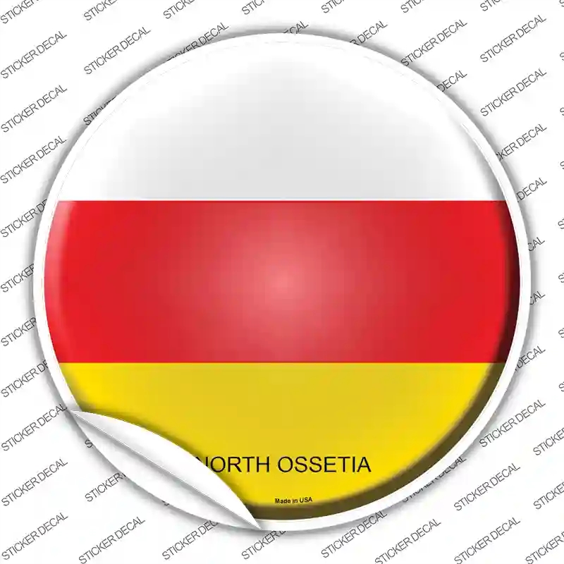 C-378s-S North Ossetia Country Novelty Circle Sticker Decal - Small