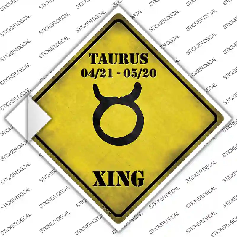 CX-236s-S Taurus Zodiac Symbol Xing Novelty Diamond Sticker Decal - Small
