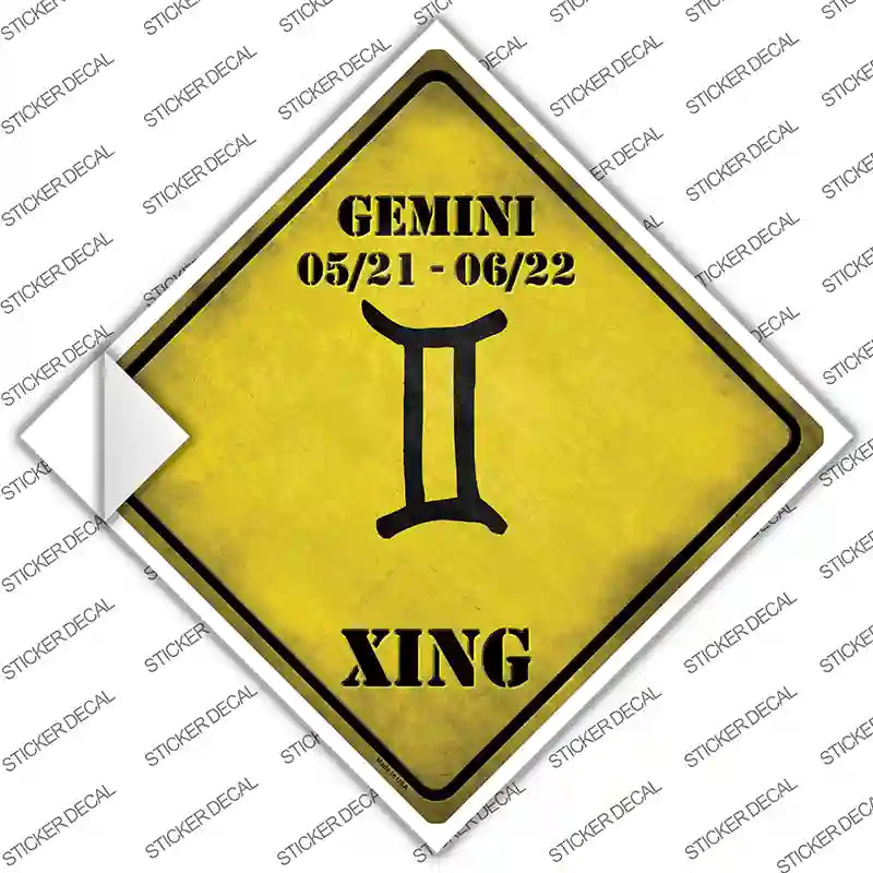 CX-238s-S Gemini Zodiac Symbol Xing Novelty Diamond Sticker Decal - Small