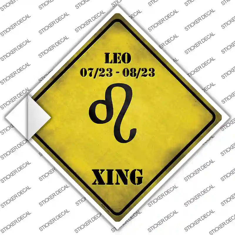 CX-242s-S Leo Zodiac Symbol Xing Novelty Diamond Sticker Decal - Small