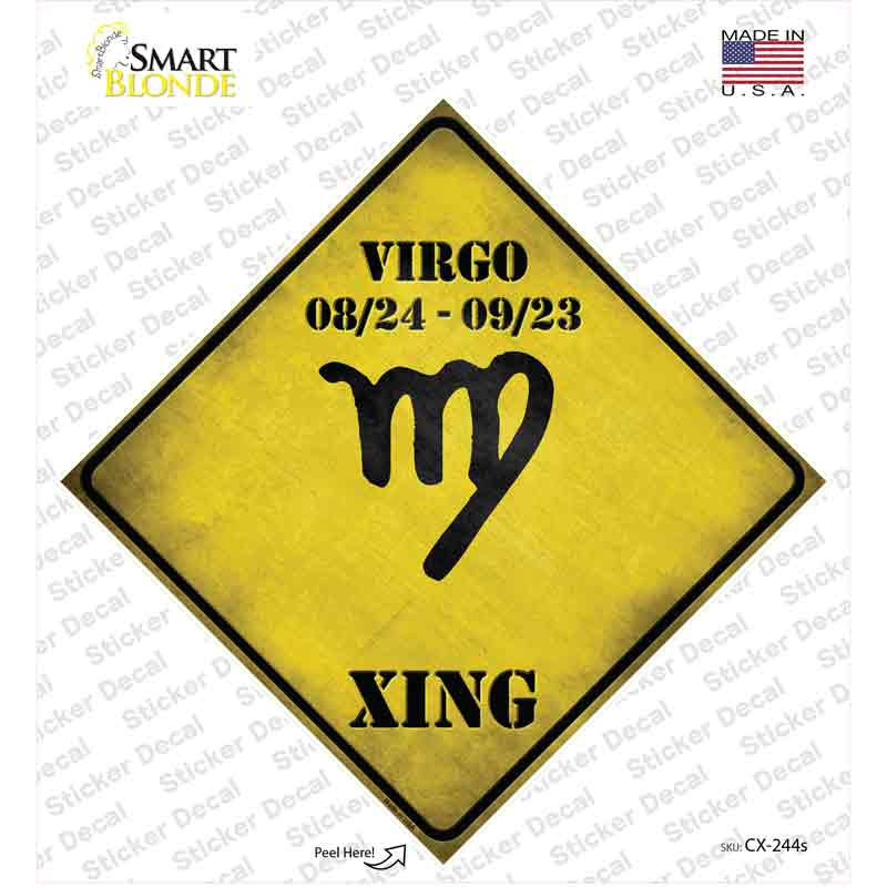 CX-244s-M Virgo Zodiac Symbol Xing Novelty Diamond Sticker Decal - Medium