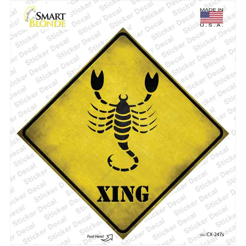 CX-247s-M Scorpio Zodiac Animal Xing Novelty Diamond Sticker Decal - Medium