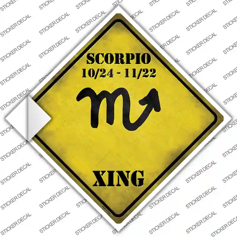 CX-248s-S Scorpio Zodiac Symbol Xing Novelty Diamond Sticker Decal - Small