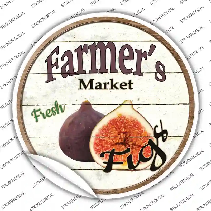 C-757s-S Farmers Market Figs Novelty Circle Sticker Decal - Small