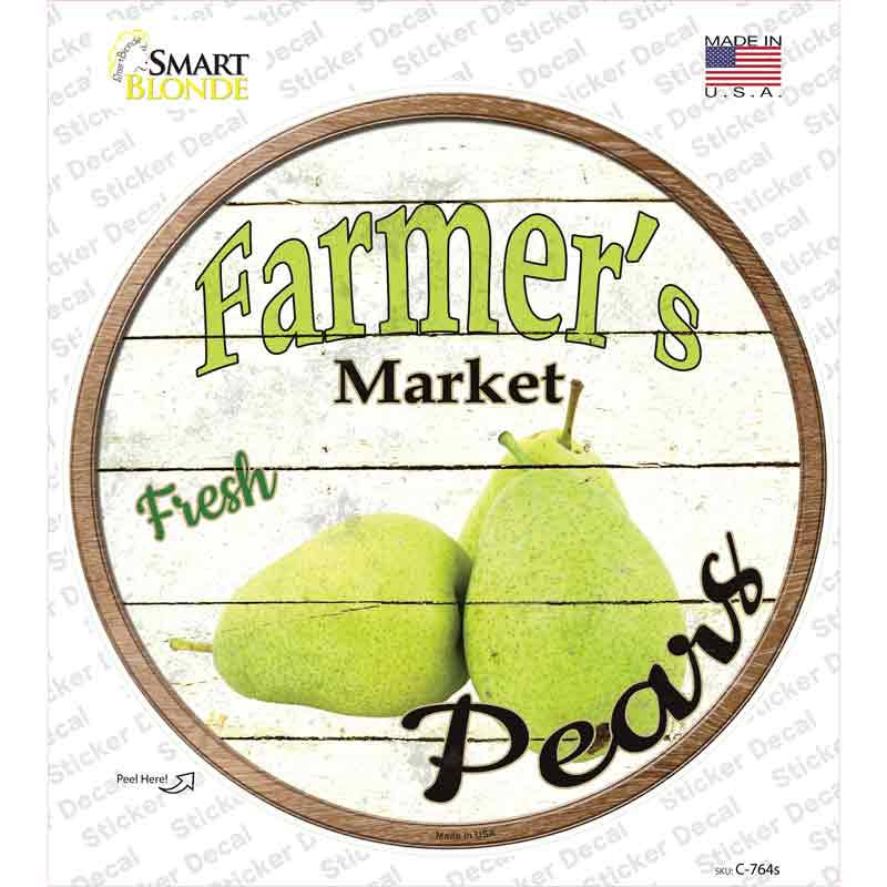 C-764s-M Farmers Market Pears Novelty Circle Sticker Decal - Medium