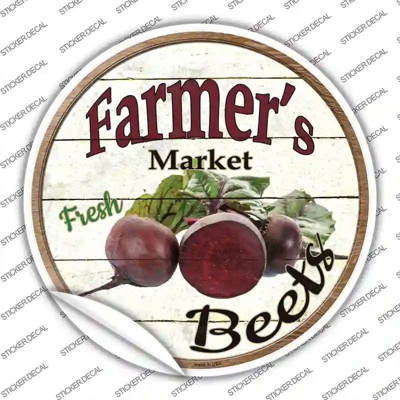 C-775s-S Farmers Market Beets Novelty Circle Sticker Decal - Small
