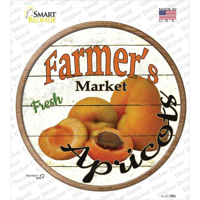 C-780s-M Farmers Market Apricots Novelty Circle Sticker Decal - Medium