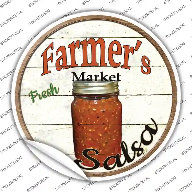 C-799s-S Farmers Market Salsa Novelty Circle Sticker Decal - Small