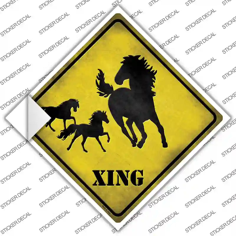 CX-021s-XL Horse Xing Novelty Diamond Sticker Decal - Extra Large
