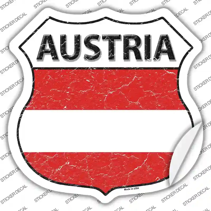 HS-178s-XL Austria Flag Novelty Highway Shield Sticker Decal - Extra Large