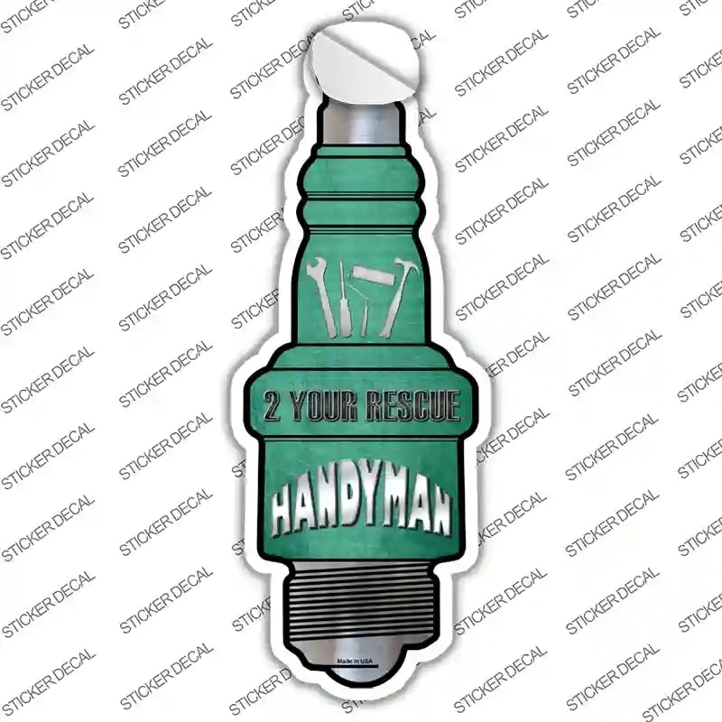 J-032s-XL Handyman Novelty Spark Plug Sticker Decal - Extra Large