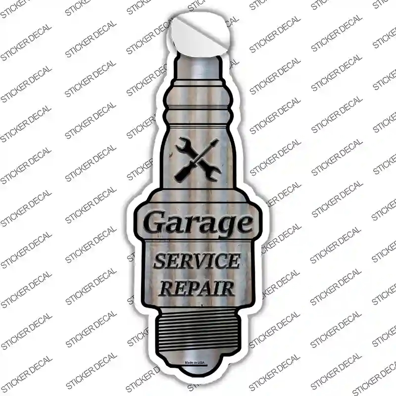 J-042s-XL Service Repair Novelty Spark Plug Sticker Decal - Extra Large