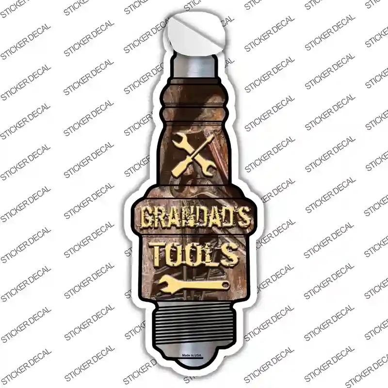J-064s-L Grandads Tools Novelty Spark Plug Sticker Decal - Large