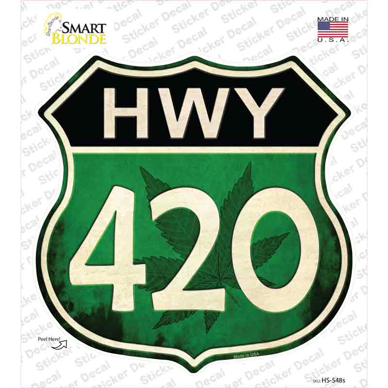 HS-548s-M Hwy 420 Novelty Highway Shield Sticker Decal - Medium