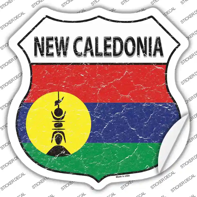 HS-349s-L   Caledonia Flag Novelty Highway Shield Sticker Decal - Large