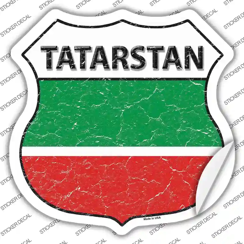 HS-420s-L Tatarstan Flag Novelty Highway Shield Sticker Decal - Large