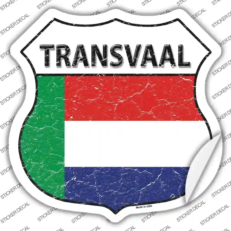 HS-429s-XL Transvaal Flag Novelty Highway Shield Sticker Decal - Extra Large