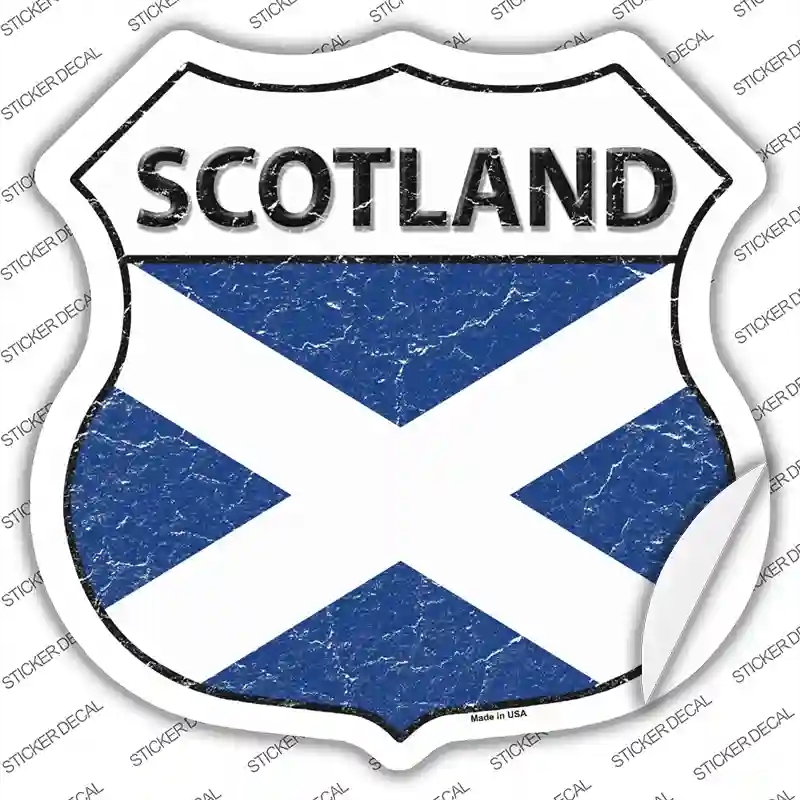 HS-386s-XL Scotland Flag Novelty Highway Shield Sticker Decal - Extra Large