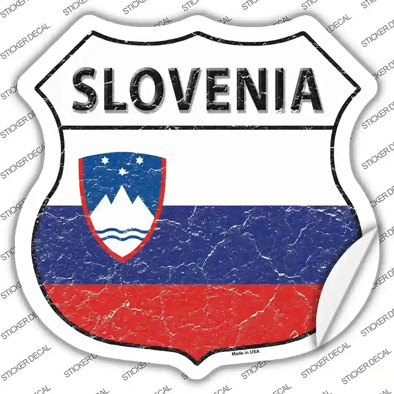 HS-396s-XL Slovenia Flag Novelty Highway Shield Sticker Decal - Extra Large