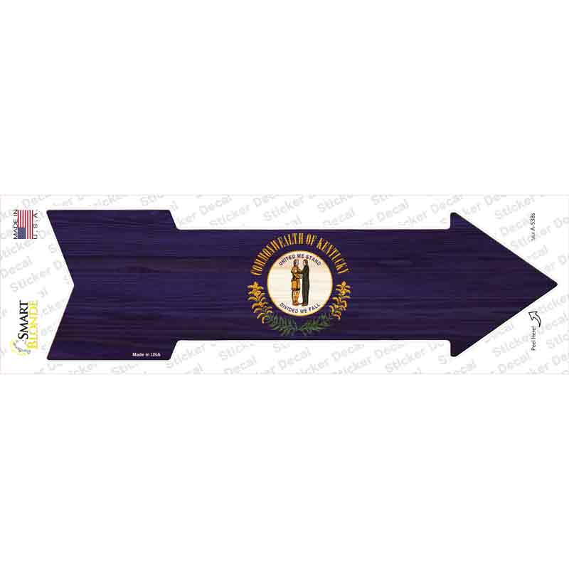 A-538s-M Kentucky State Flag Novelty Arrow Sticker Decal - Medium