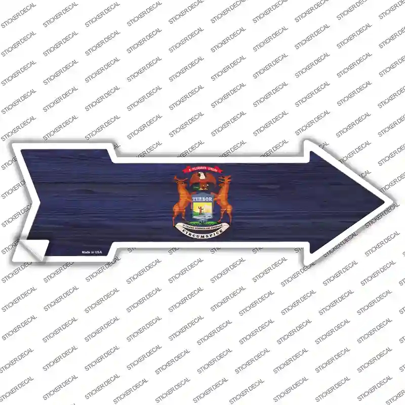 A-543s-XL Michigan State Flag Novelty Arrow Sticker Decal - Extra Large