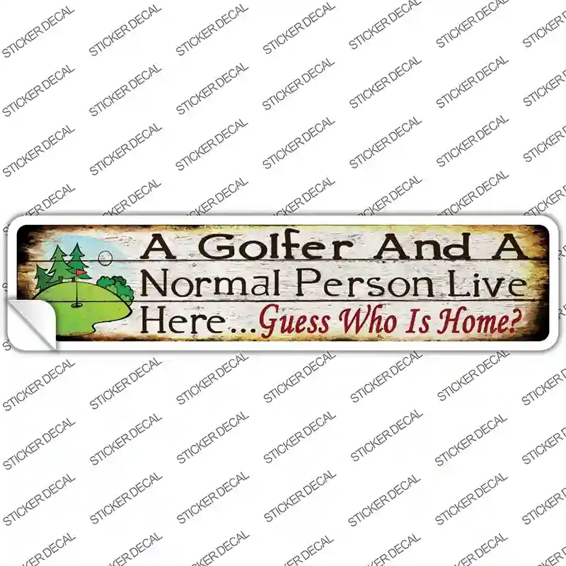 K-1350s-S Golfer & Normal Person Novelty Narrow Sticker Decal - Small