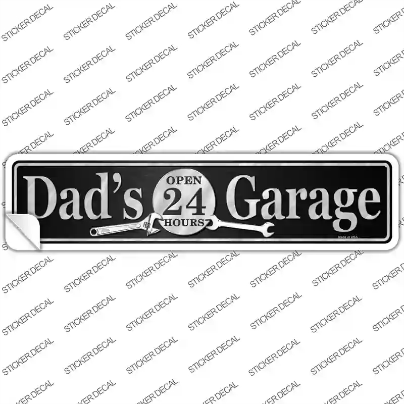 K-1357s-L Dads Garage Novelty Narrow Sticker Decal - Large