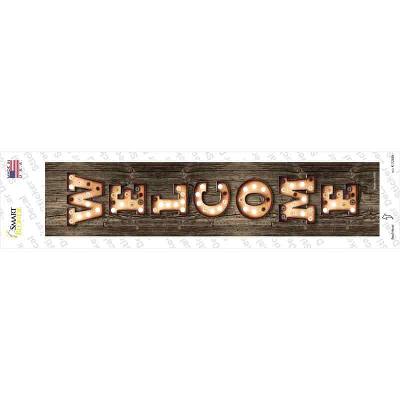 K-1268s-M Welcome Vertical Bulb Lettering Novelty Narrow Sticker Decal - Medium