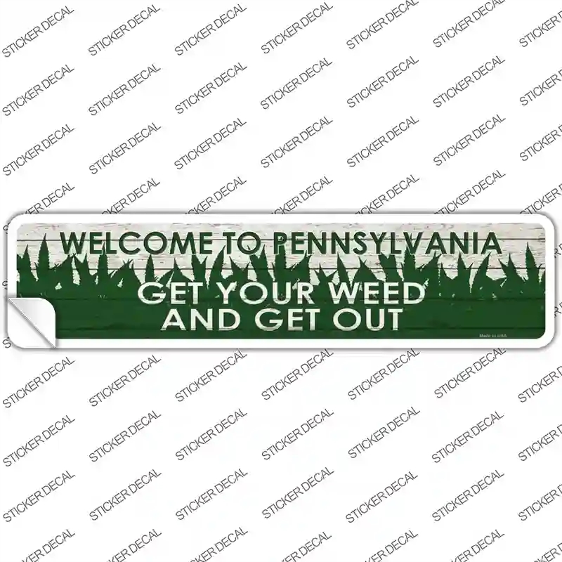 K-1590s-S Pennsylvania Weed Novelty Narrow Sticker Decal - Small