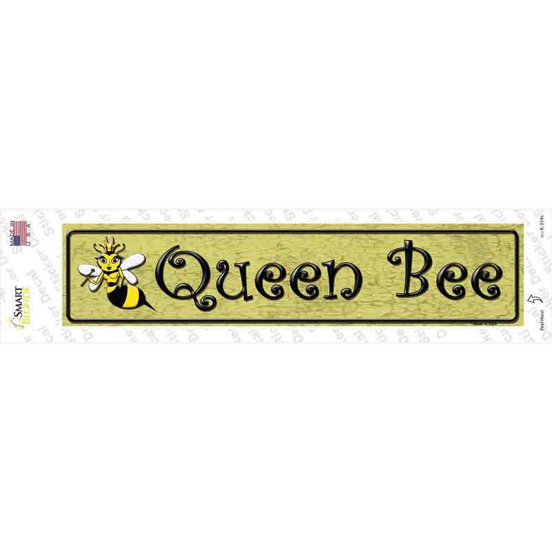 K-354s-M Queen Bee Gold Novelty Narrow Sticker Decal - Medium
