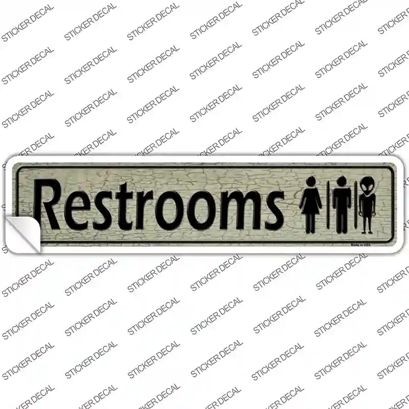 K-369s-S Restrooms Novelty Narrow Sticker Decal - Small