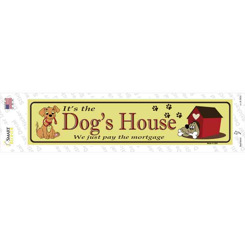 K-365s-M Dogs House Novelty Narrow Sticker Decal - Medium