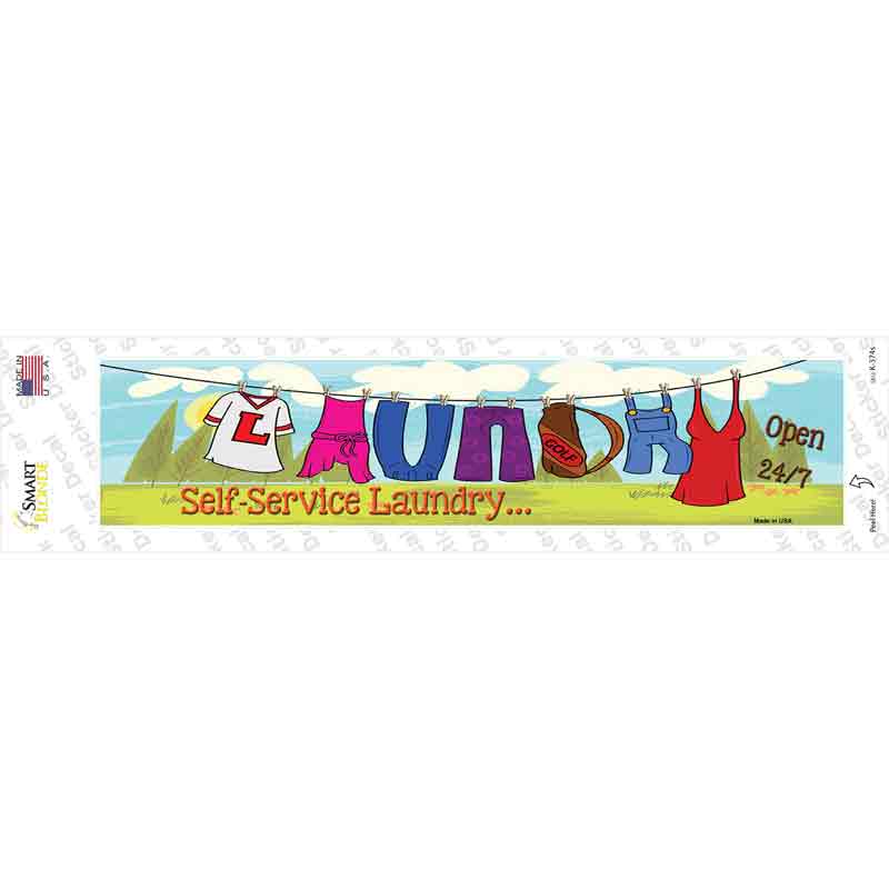 K-374s-M Laundry Novelty Narrow Sticker Decal - Medium
