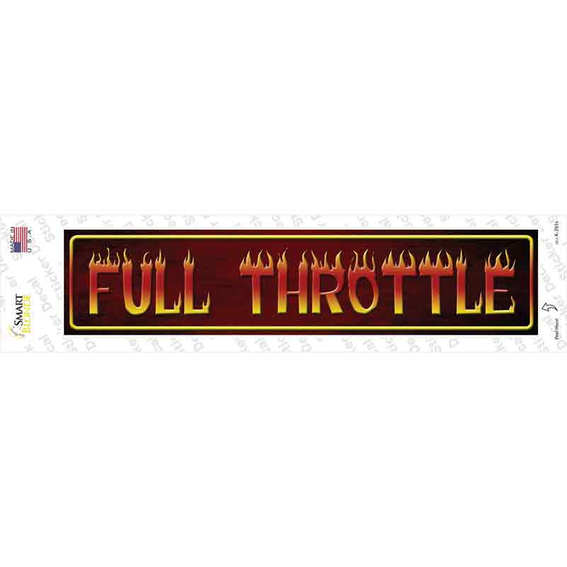 K-393s-M Full Throttle Novelty Narrow Sticker Decal - Medium