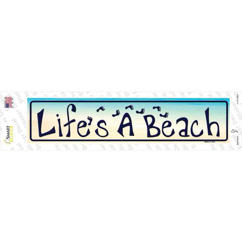 K-396s-M Lifes A Beach Novelty Narrow Sticker Decal - Medium