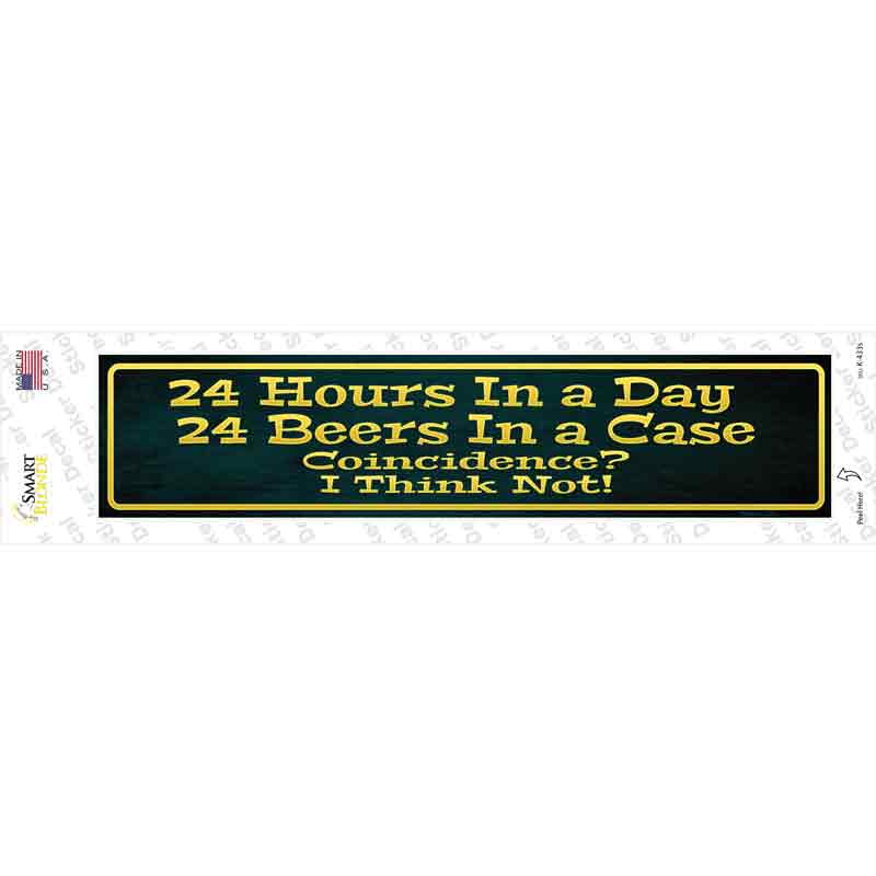 K-433s-M 24 Hours in A Day Novelty Narrow Sticker Decal - Medium