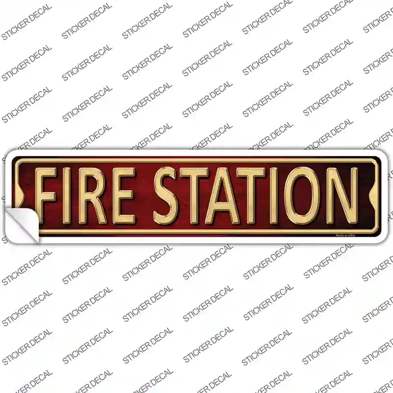 K-437s-L Fire Station Novelty Narrow Sticker Decal - Large