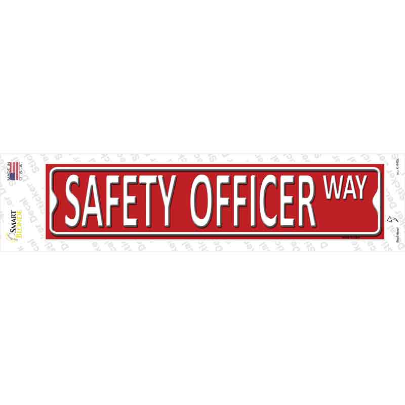 K-440s-M Safety Officer Way Novelty Narrow Sticker Decal - Medium