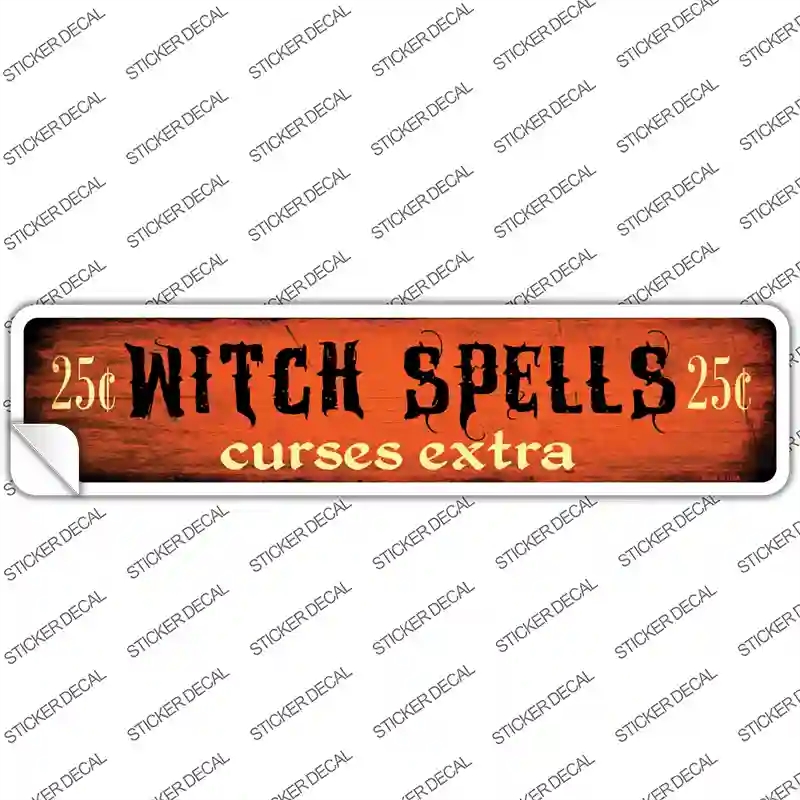 K-486s-S Witch Spells Novelty Narrow Sticker Decal - Small