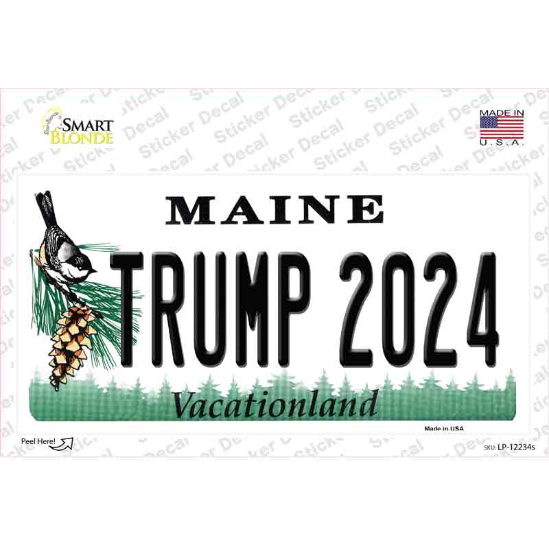 LP-12234s-M Trump 2024 Maine Novelty Sticker Decal - Medium
