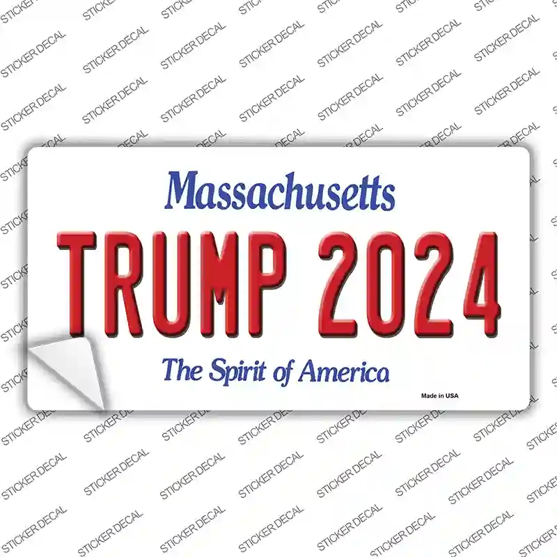 LP-12236s-S Trump 2024 Massachusetts Novelty Sticker Decal - Small
